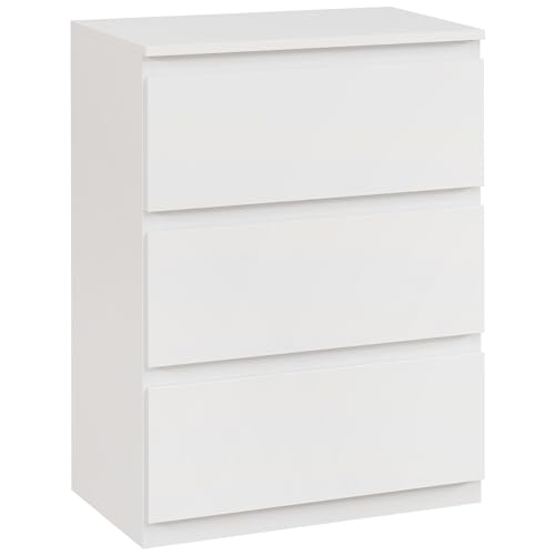 HOMCOM Kommode mit 3 Schubladen Modernes Schlafzimmer Kommode mit Anti-Turnover Design Kommode für Wohnzimmer Flur 55x34x75 cm Glossy White HOMCOM Kommode mit 3 Schubladen Modernes Schlafzimmer Kommode mit Anti-Turnover Design Kommode für Wohnzimmer Flur 55x34x75 cm Glossy White von HOMCOM