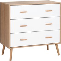 HOMCOM Kommode mit 3 Schubladen Sideboard Schubladenkommode Schrank Mehrzweckschrank Wohnzimmer Esszimmer Skandi-Design Weiß+Natur 80 x 39 x 80 cm Aosom HOMCOM Kommode mit 3 Schubladen Sideboard Schubladenkommode Schrank Mehrzweckschrank Wohnzimmer Esszimmer Skandi-Design Weiß+Natur 80 x 39 x 80 cm Aosom von HOMCOM