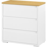HOMCOM Kommode mit 3 Schubladen aus Spanplatte in Weiß für Schlafzimmer, Büro und Wohnzimmer, 70x37x75cm Aosom HOMCOM Kommode mit 3 Schubladen aus Spanplatte in Weiß für Schlafzimmer, Büro und Wohnzimmer, 70x37x75cm Aosom von HOMCOM