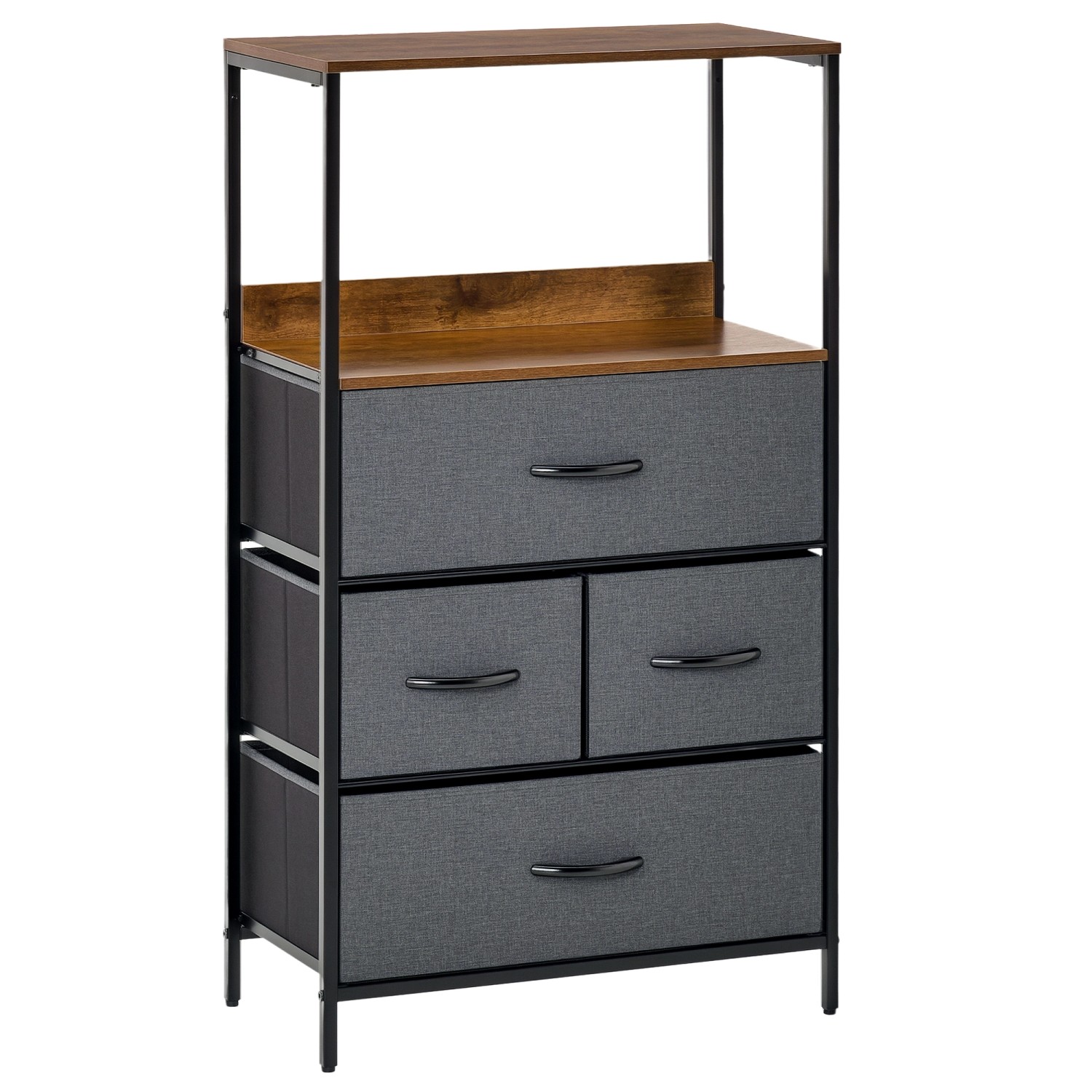 HOMCOM Kommode mit 4 Schubladen Aufbewahrungsschrank Kommodenschrank Schwarz HOMCOM Kommode mit 4 Schubladen Aufbewahrungsschrank Kommodenschrank Schwarz von HOMCOM