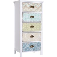 HOMCOM Kommode mit 5 Schubladen Aufbewahrungsschrank bunt Kippschutz für Wohnzimmer Schlafzimmer modern   Aosom.de von HOMCOM