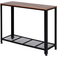 HOMCOM Konsolentisch, Sideboard, Beistelltisch mit Gitterablage, Industrie-Stil, Metall, 101 x 35 x 80 cm von HOMCOM