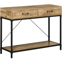Konsolentisch Flurtisch mit Ablage und 2 Schubladen, 100 x 35 x 76,5 cm Beistelltisch Sofatisch Ausstellungstisch für Kleinen Raum, Eingang, Flur, von HOMCOM