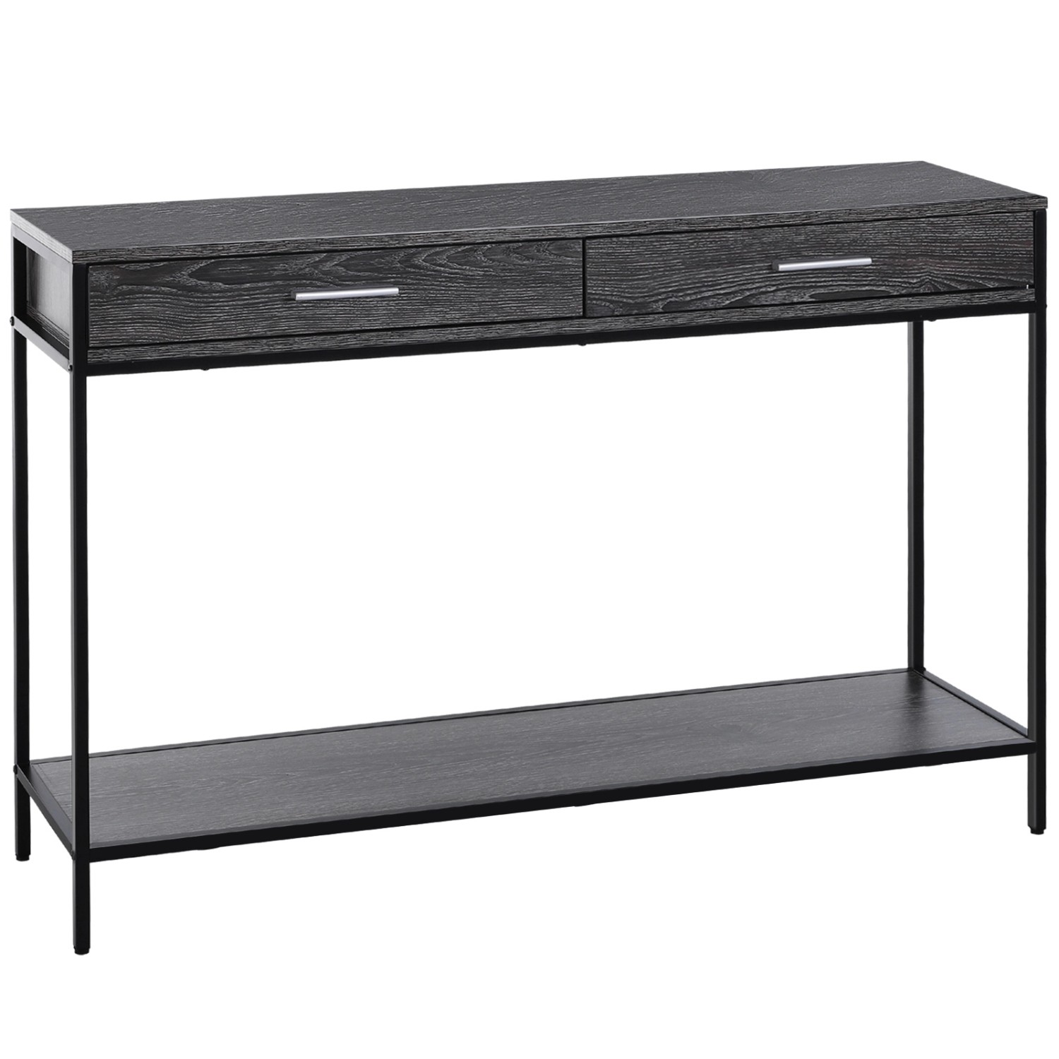HOMCOM Konsolentisch 2 Schubladen Unterregal Stahl Grau 120 x 30 x 81,5 cm HOMCOM Konsolentisch 2 Schubladen Unterregal Stahl Grau 120 x 30 x 81,5 cm von HOMCOM