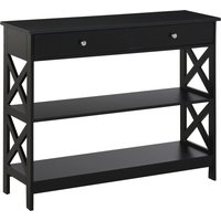 HOMCOM Konsolentisch Eingangstisch Drapierkonsole neo-retro 2 Schubladen 2 Regale Maße 100L x 30,5B x 80H cm MDF Schwarz   Aosom von HOMCOM