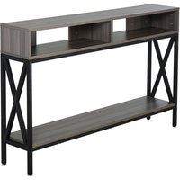 HOMCOM Konsolentisch Eingangstisch Industrieller Mehrzweck Konsolentisch 120 x 23,5 x 75 cm Grau Holz   Aosom von HOMCOM