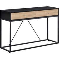 HOMCOM Konsolentisch Eingangstisch Modern für Wohnzimmer 2 Schubladen Metallrahmen Maße 120 x 35 x 75 cm   Aosom von HOMCOM