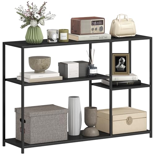 HOMCOM Konsolentisch Flurtisch mit 4 Ablagen, Beistelltisch mit Stahlrahmen, Metallregal für Kleinen Raum, Eingang, Flur, Wohnzimmer, 110 x 30 x 75 cm Schwarz HOMCOM Konsolentisch Flurtisch mit 4 Ablagen, Beistelltisch mit Stahlrahmen, Metallregal für Kleinen Raum, Eingang, Flur, Wohnzimmer, 110 x 30 x 75 cm Schwarz von HOMCOM
