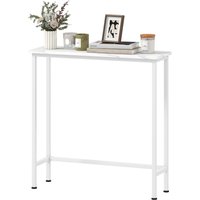 HOMCOM Konsolentisch Flurtisch mit verstellbar Fußpads, Kippschutz, Marmoroptik 75 x 24 x 76 cm Beistelltisch Sofatisch Kleiner Ausstellungstisch für Kleinen Raum, Eingang, Flur, Wohnzimmer Weiß   Aosom von HOMCOM