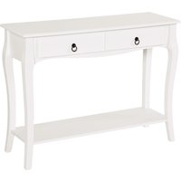 HOMCOM Konsolentisch Konsole Sideboard mit 2 Schubladen Holzfüße Flur Weiß 100x33x75cm Aosom HOMCOM Konsolentisch Konsole Sideboard mit 2 Schubladen Holzfüße Flur Weiß 100x33x75cm Aosom von HOMCOM