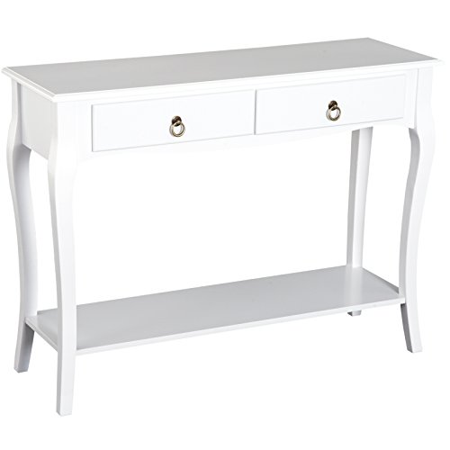 HOMCOM Konsolentisch Konsole Sideboard mit 2 Schubladen Holzfüße Flur Weiß 100x33x75cm HOMCOM Konsolentisch Konsole Sideboard mit 2 Schubladen Holzfüße Flur Weiß 100x33x75cm von HOMCOM