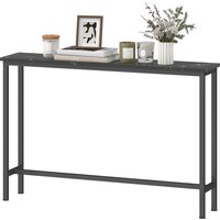 HOMCOM Konsolentisch Moderner Flurtisch Schmaler Sofatisch mit Marmorierter Oberfläche und Metallrahmen für Eingang Wohnzimmer 100x20x66 cm Schwarz   Aosom von HOMCOM