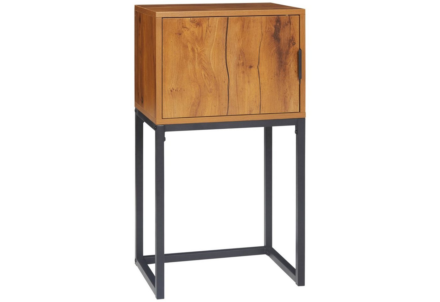 HOMCOM Konsolentisch mit Stauraum, Sofatisch Flurtisch im Industriedesign, Beistelltisch (Couchtisch, 1-St., Beistelltisch), Stahl, Natur, 40 x 30 x 76 cm von HOMCOM