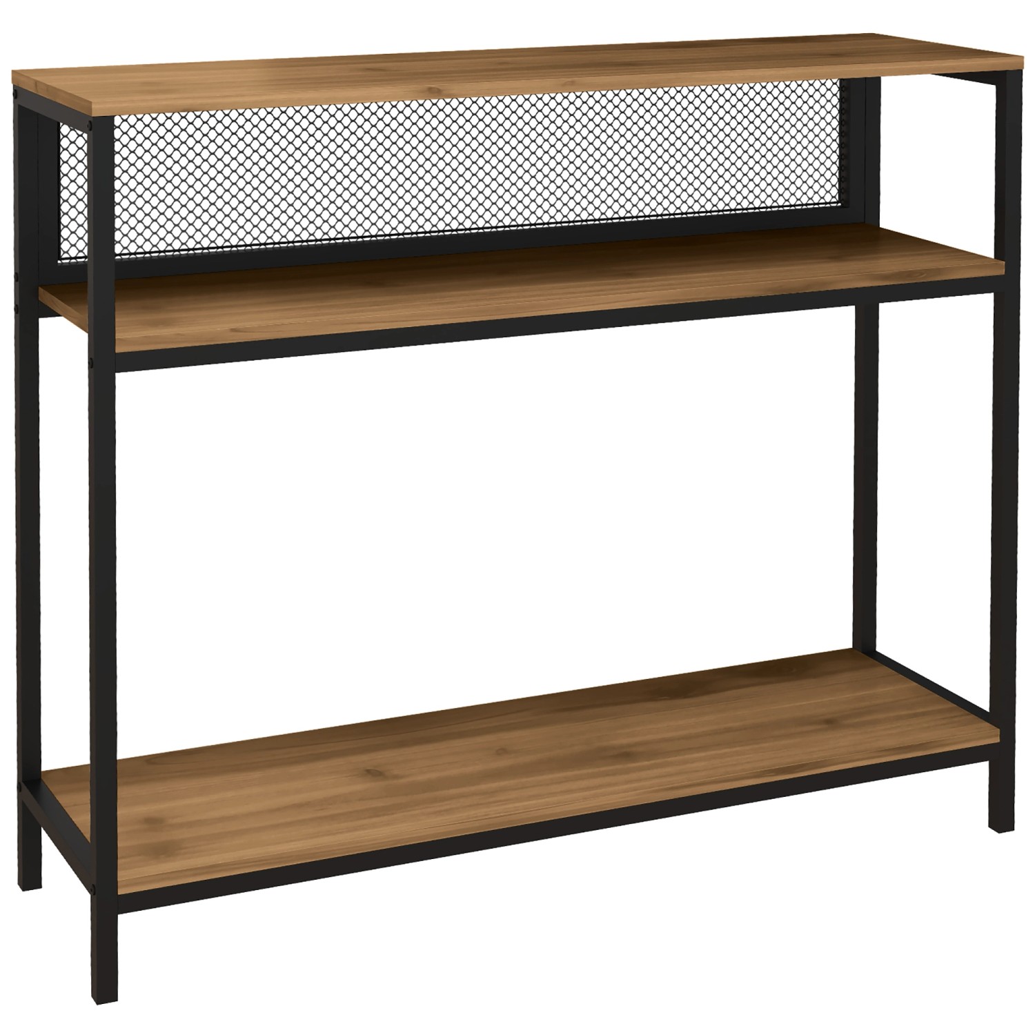 HOMCOM Konsolentisch Spanplatte Eisen 100L x 29,5B x 90H cm Rustikal-Braun von HOMCOM