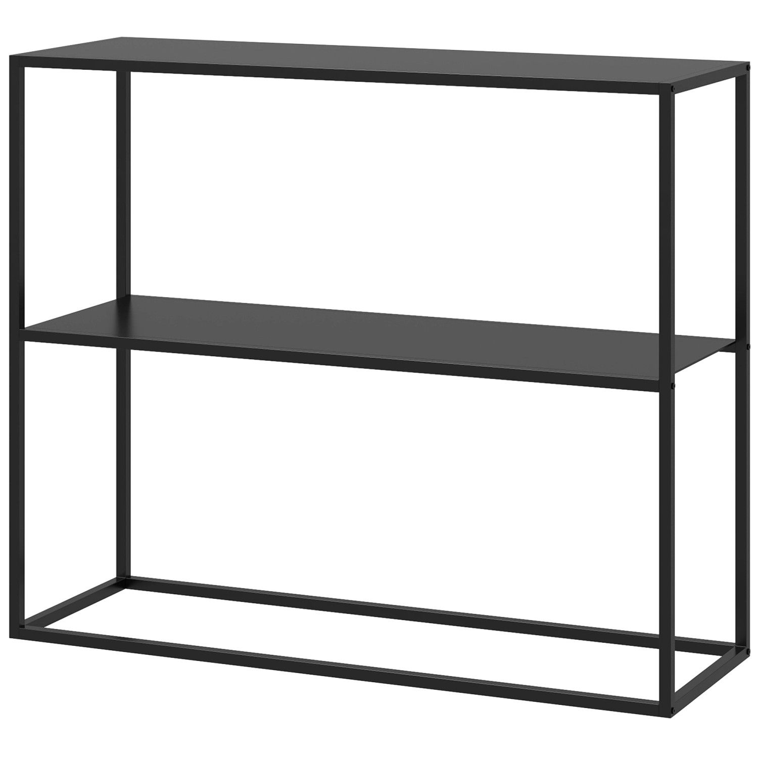 HOMCOM Konsolentisch mit 2 Ebenen Kippschutz Stahl 90 x 30 x 75 cm Schwarz HOMCOM Konsolentisch mit 2 Ebenen Kippschutz Stahl 90 x 30 x 75 cm Schwarz von HOMCOM