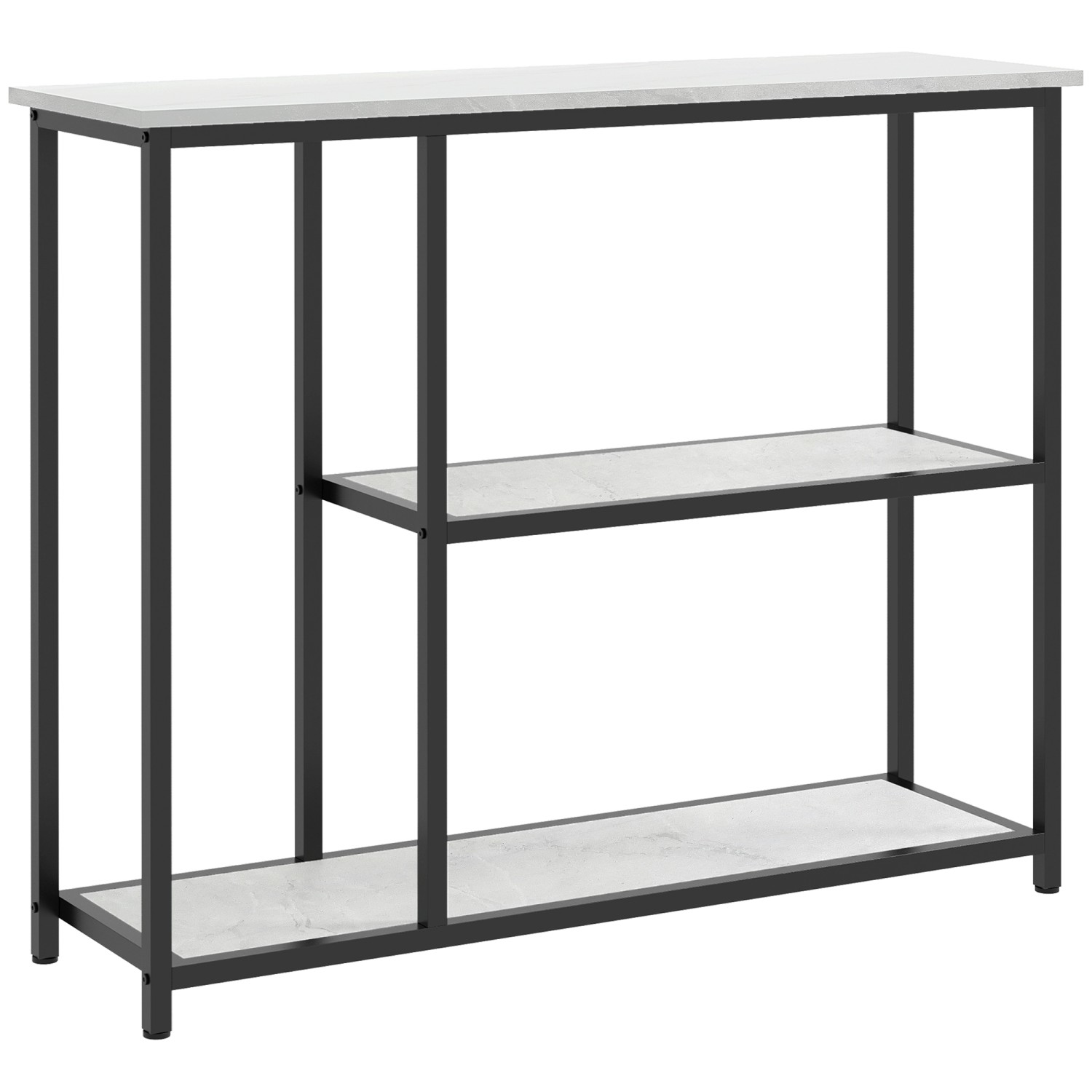 HOMCOM Konsolentisch mit 2 Ebenen Kippschutz Stahl Weiß 100 x 30 x 80 cm HOMCOM Konsolentisch mit 2 Ebenen Kippschutz Stahl Weiß 100 x 30 x 80 cm von HOMCOM