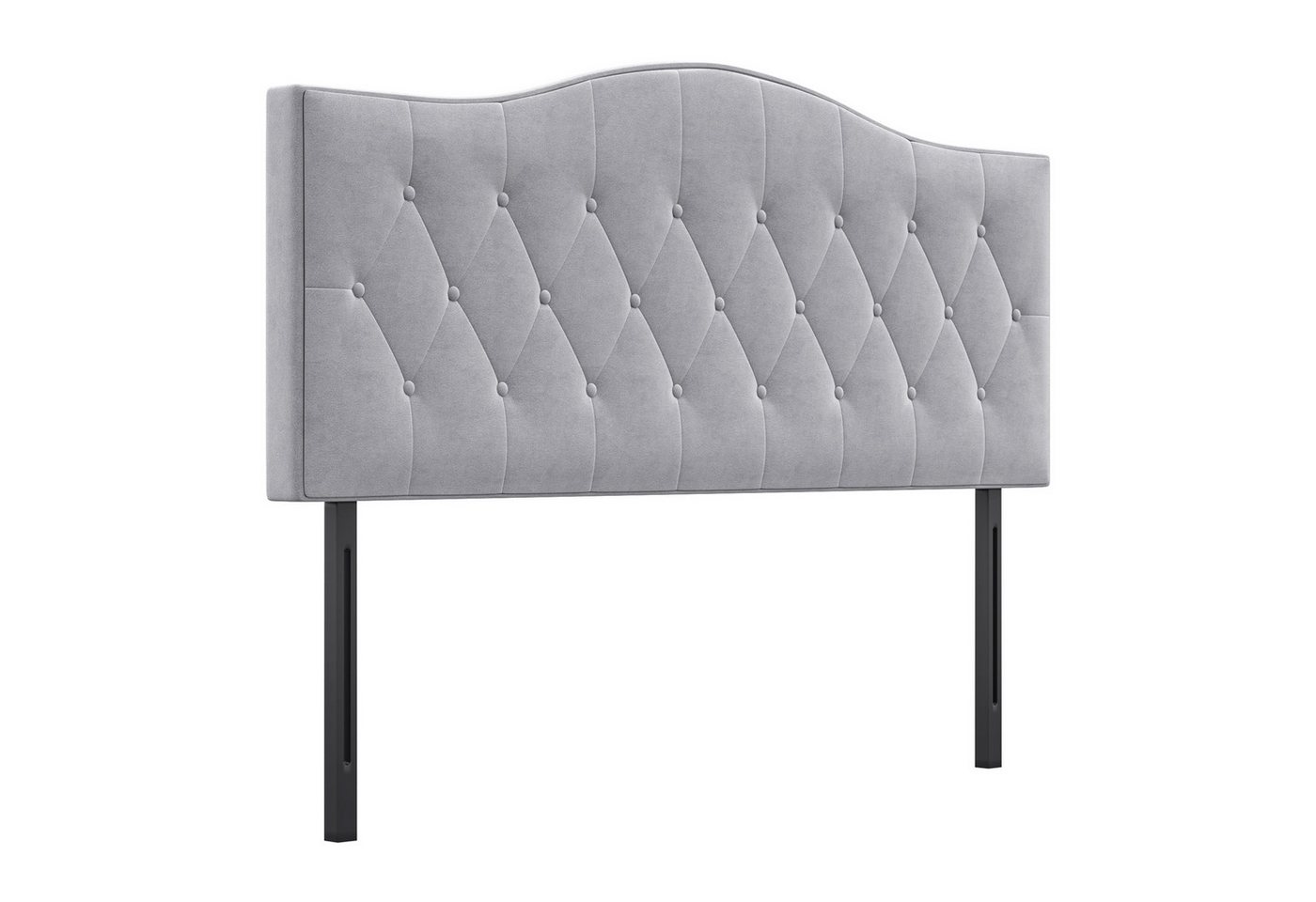 HOMCOM Kopfteil Polsterkopfteil in grau, (Bettkopfteil, 1 St., Bett Kopf Rückenlehne), Samt Stoff 185 x 8 x 134 cm von HOMCOM