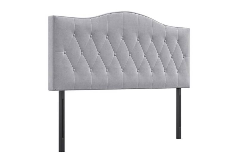 HOMCOM Kopfteil Polsterkopfteil in grau, (Bettkopfteil, 1 St., Bett Kopf Rückenlehne), Samt Stoff 185 x 8 x 134 cm von HOMCOM