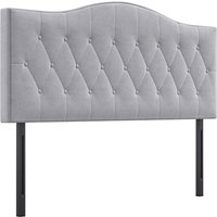 HOMCOM Kopfteil  Stilvolles gepolstertes Bett-Kopfteil in Grau, Pappel und Polyester, Modernes Design, 185x8x134cm  Aosom von HOMCOM