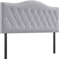 Kopfteil für Bett gepolstert in grau Pappel Polyester 185 x 8 x 134 cm von HOMCOM