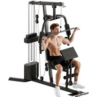 HOMCOM Kraftstation, Fitnessstation mit Latzug- und Butterflystange, Multi-Gym-Krafstation mit 45 kg Gewichte, Multistation Set, Krafttraining Aosom HOMCOM Kraftstation, Fitnessstation mit Latzug- und Butterflystange, Multi-Gym-Krafstation mit 45 kg Gewichte, Multistation Set, Krafttraining Aosom von HOMCOM