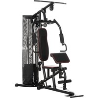 HOMCOM Kraftstation, Multifunktionale Fitnessstation mit 45 kg Gewichtsblöcken von HOMCOM