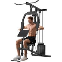 HOMCOM Gym Kraftstation, Fitnessgerät, Fitnessstation, Fitnesscenter mit Gewichten, Rollenpolsterung, Kunstleder, Schwarz, 148 x 108 x 207 cm Aosom HOMCOM Gym Kraftstation, Fitnessgerät, Fitnessstation, Fitnesscenter mit Gewichten, Rollenpolsterung, Kunstleder, Schwarz, 148 x 108 x 207 cm Aosom von HOMCOM