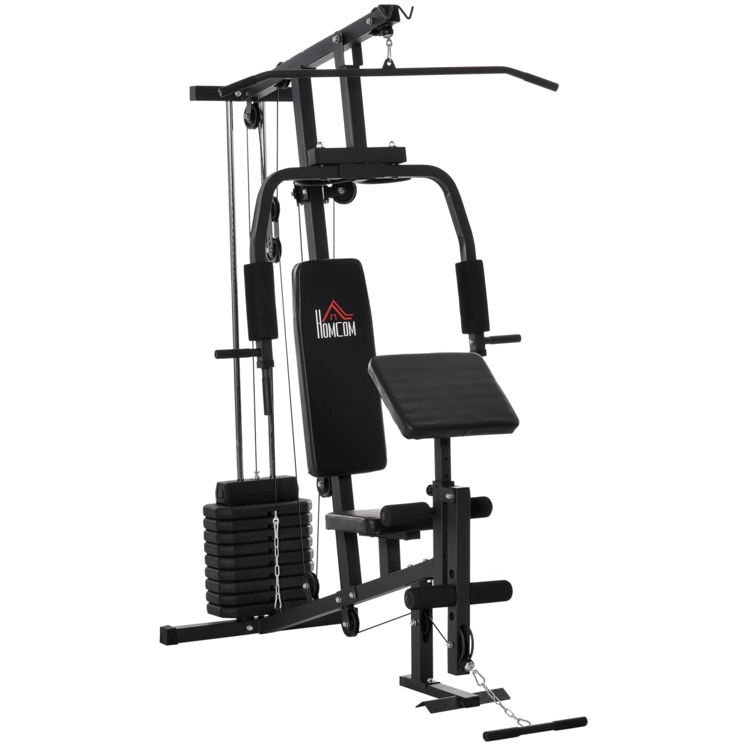 HOMCOM Kraftstation mit Rollenpolsterung Stahl Kunstleder Schwarz 148x108x207cm HOMCOM Kraftstation mit Rollenpolsterung Stahl Kunstleder Schwarz 148x108x207cm von HOMCOM
