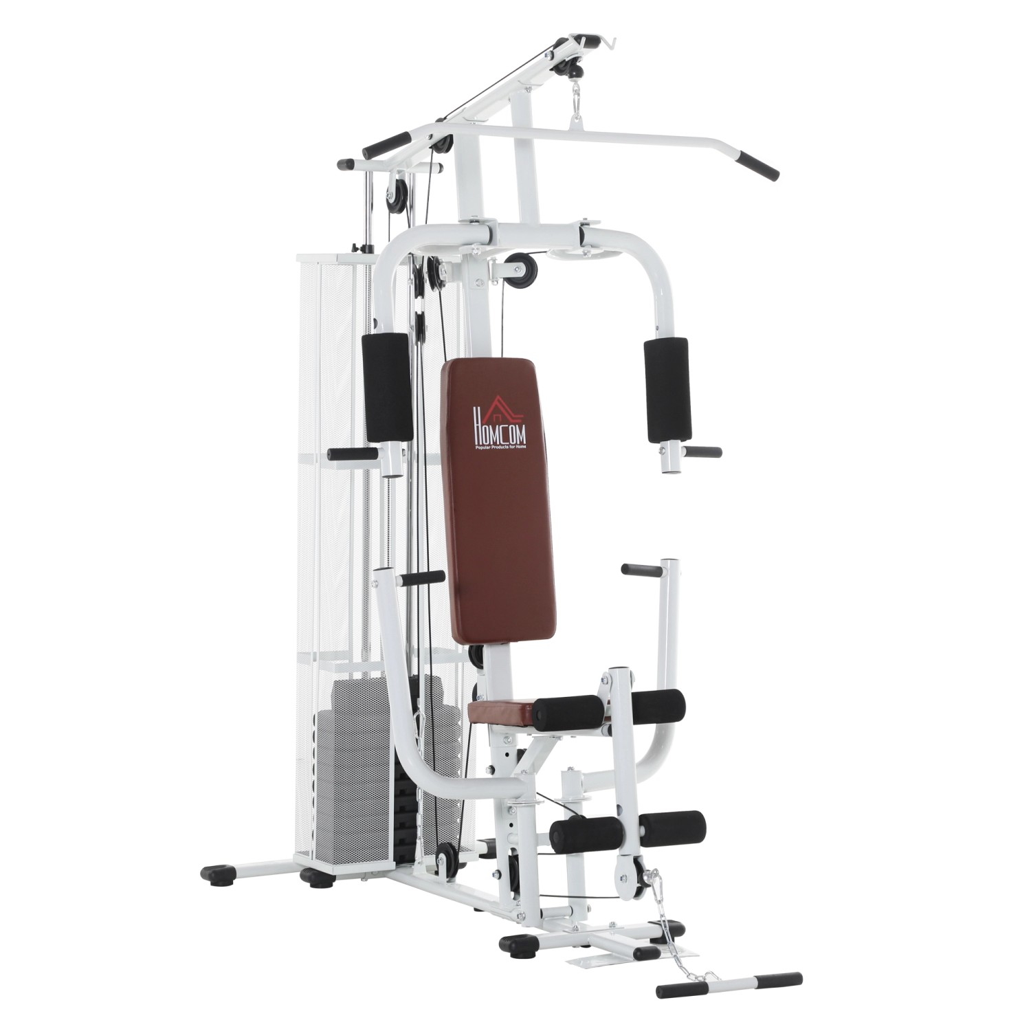 HOMCOM Kraftstation mit Stahlnetz Latzug Metall Kunstleder Weiß 150x110x210cm HOMCOM Kraftstation mit Stahlnetz Latzug Metall Kunstleder Weiß 150x110x210cm von HOMCOM