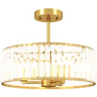 HOMCOM Kristall Deckenleuchte, Deckenlampe Hängend mit 3 x E14 Fassung, Runde Deckenbeleuchtung für Schlafzimmer Wohnzimmer Ø39 x 32 cm, exkl. Glühbirne Gold Aosom HOMCOM Kristall Deckenleuchte, Deckenlampe Hängend mit 3 x E14 Fassung, Runde Deckenbeleuchtung für Schlafzimmer Wohnzimmer Ø39 x 32 cm, exkl. Glühbirne Gold Aosom von HOMCOM