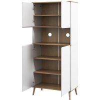 HOMCOM Küchenbuffet Küchenschrank 2 Schränke mit Türen höhenverstellbare Regale großes Fach 2 Kabeldurchführungen - 80 x 40 x 178 cm weiß   Aosom von HOMCOM