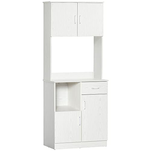 HOMCOM Küchenbuffet Küchenschrank Multi-Ordner 4 Türen 1 Schublade Regal + große Platte 71 x 41 x 178 cm MDF weiß HOMCOM Küchenbuffet Küchenschrank Multi-Ordner 4 Türen 1 Schublade Regal + große Platte 71 x 41 x 178 cm MDF weiß von HOMCOM