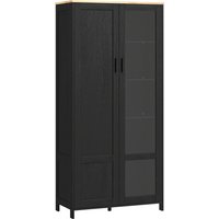 HOMCOM Küchenchrank, Küchenbuffet, Vitrine, Aufbewahrungsschrank mit 2 Türen, davon eine verglast, mit höhenverstellbaren Regalen und 9 Fächern, 76 x 36 x 160 cm - Schwarz Aosom HOMCOM Küchenchrank, Küchenbuffet, Vitrine, Aufbewahrungsschrank mit 2 Türen, davon eine verglast, mit höhenverstellbaren Regalen und 9 Fächern, 76 x 36 x 160 cm - Schwarz Aosom von HOMCOM