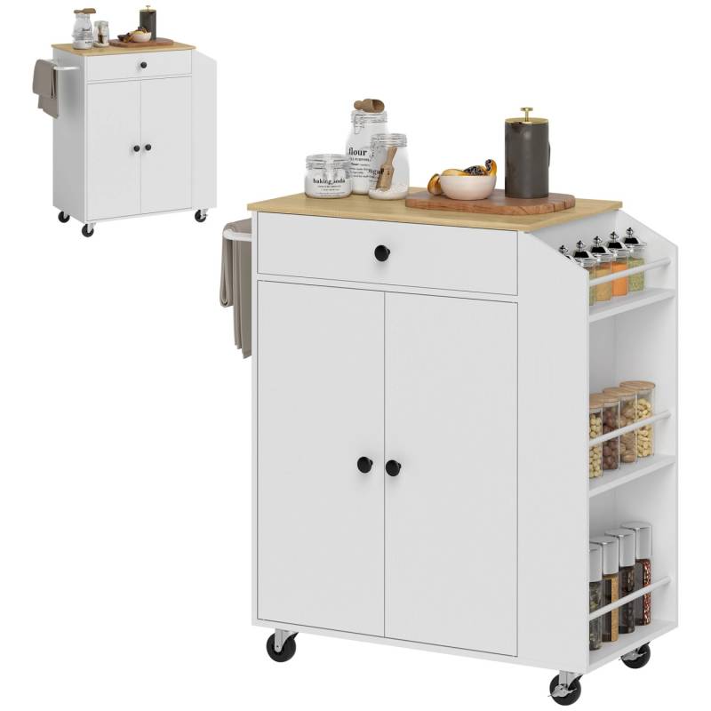HOMCOM Kücheninsel mit Arbeitsplatte Spanplatte MDF Weiß 82L x 38B x 86,5H cm HOMCOM Kücheninsel mit Arbeitsplatte Spanplatte MDF Weiß 82L x 38B x 86,5H cm von HOMCOM