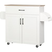 HOMCOM Kücheninsel mit vielen Aufbewahrungsmöglichkeiten 1 Schublade 1 Doppelschrank 2 Türen mit höhenverstellbarem Regalboden Geschirrhandtuchhalter und Gewürzregal - Weiß MDF Aosom HOMCOM Kücheninsel mit vielen Aufbewahrungsmöglichkeiten 1 Schublade 1 Doppelschrank 2 Türen mit höhenverstellbarem Regalboden Geschirrhandtuchhalter und Gewürzregal - Weiß MDF Aosom von HOMCOM