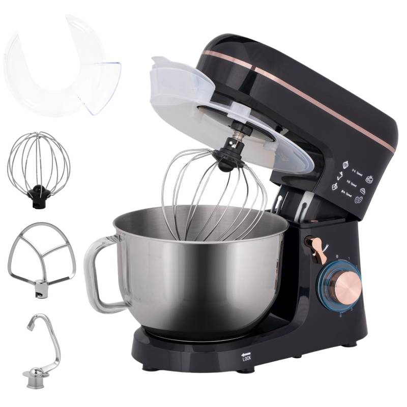 HOMCOM Küchenmaschine Teigmaschine Edelstahl Schwarz 41L x 26B x 32H cm HOMCOM Küchenmaschine Teigmaschine Edelstahl Schwarz 41L x 26B x 32H cm von HOMCOM
