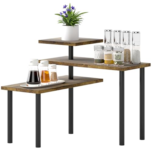 HOMCOM Küchenregal, Drehbar Mikrowellenregal mit 3 Ebenen, Industrielles Standregal Gewürzregal, Aufbewahrungsregal, Bäckerregal für Esszimmer, Metall, 40 x 18 x 36,5 cm HOMCOM Küchenregal, Drehbar Mikrowellenregal mit 3 Ebenen, Industrielles Standregal Gewürzregal, Aufbewahrungsregal, Bäckerregal für Esszimmer, Metall, 40 x 18 x 36,5 cm von HOMCOM