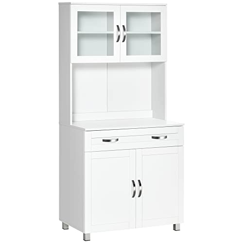 HOMCOM Küchenschrank, Holz, Weiß, 80x48x170cm HOMCOM Küchenschrank, Holz, Weiß, 80x48x170cm von HOMCOM