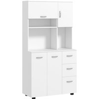 HOMCOM Küchenschrank Buffet Küche Multi-Aufbewahrung 4 Türen 3 Schubladen Regal + Große Arbeitsplatte 89L x 39,5B x 168H cm Weiß Aosom HOMCOM Küchenschrank Buffet Küche Multi-Aufbewahrung 4 Türen 3 Schubladen Regal + Große Arbeitsplatte 89L x 39,5B x 168H cm Weiß Aosom von HOMCOM