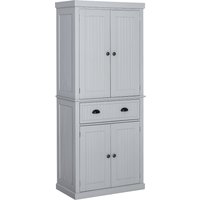 HOMCOM Küchenschrank Buffet Küche Vitrine Mehrzweck-Lagerschrank verstellbare Regale 4 Türen und eine große Schublade 76,2 x 40,2 x 183 cm Grau   Aosom von HOMCOM