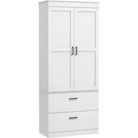 HOMCOM Küchenschrank Buffetschrank Küchenvitrine Aufbewahrungsschrank moderner Stil mit Schrank, 2 Schubladen und verstellbaren Regalen, 75 x 39 x 178 cm, Grau   Aosom von HOMCOM