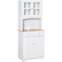HOMCOM Küchenschrank Hochschrank mit Glastüren 2 Schubladen Küchenbuffet mit offenem Fach und verstellbarem Regal Holz Weiß Natur Aosom.de HOMCOM Küchenschrank Hochschrank mit Glastüren 2 Schubladen Küchenbuffet mit offenem Fach und verstellbarem Regal Holz Weiß Natur Aosom.de von HOMCOM