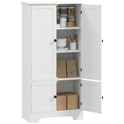HOMCOM Küchenschrank Küchenbuffet Küchenschrank mit Schränken und verstellbaren Regalen für Esszimmer, Wohnzimmer, 58,2 x 30 x 123 cm, weiß HOMCOM Küchenschrank Küchenbuffet Küchenschrank mit Schränken und verstellbaren Regalen für Esszimmer, Wohnzimmer, 58,2 x 30 x 123 cm, weiß von HOMCOM
