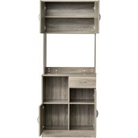 HOMCOM Küchenschrank Küchenschrank mit Multi-Aufbewahrung 3 Schränke 2 Fächer Schublade Spanplatten der Klasse E1 Graueiche-Optik Aosom HOMCOM Küchenschrank Küchenschrank mit Multi-Aufbewahrung 3 Schränke 2 Fächer Schublade Spanplatten der Klasse E1 Graueiche-Optik Aosom von HOMCOM