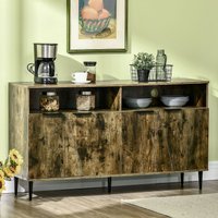 HOMCOM Küchenschrank Sideboard Aufbewahrungsschrank mit 2 Fächern und 2 Schränken Küchenmöbel Indust von HOMCOM