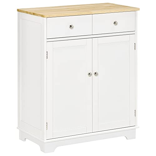 HOMCOM Küchenschrank Sideboard mit 2 Schubladen, Kommode, Aufbewahrungsschrank, MDF, Weiß, 68 x 40,3 x 85 cm HOMCOM Küchenschrank Sideboard mit 2 Schubladen, Kommode, Aufbewahrungsschrank, MDF, Weiß, 68 x 40,3 x 85 cm von HOMCOM