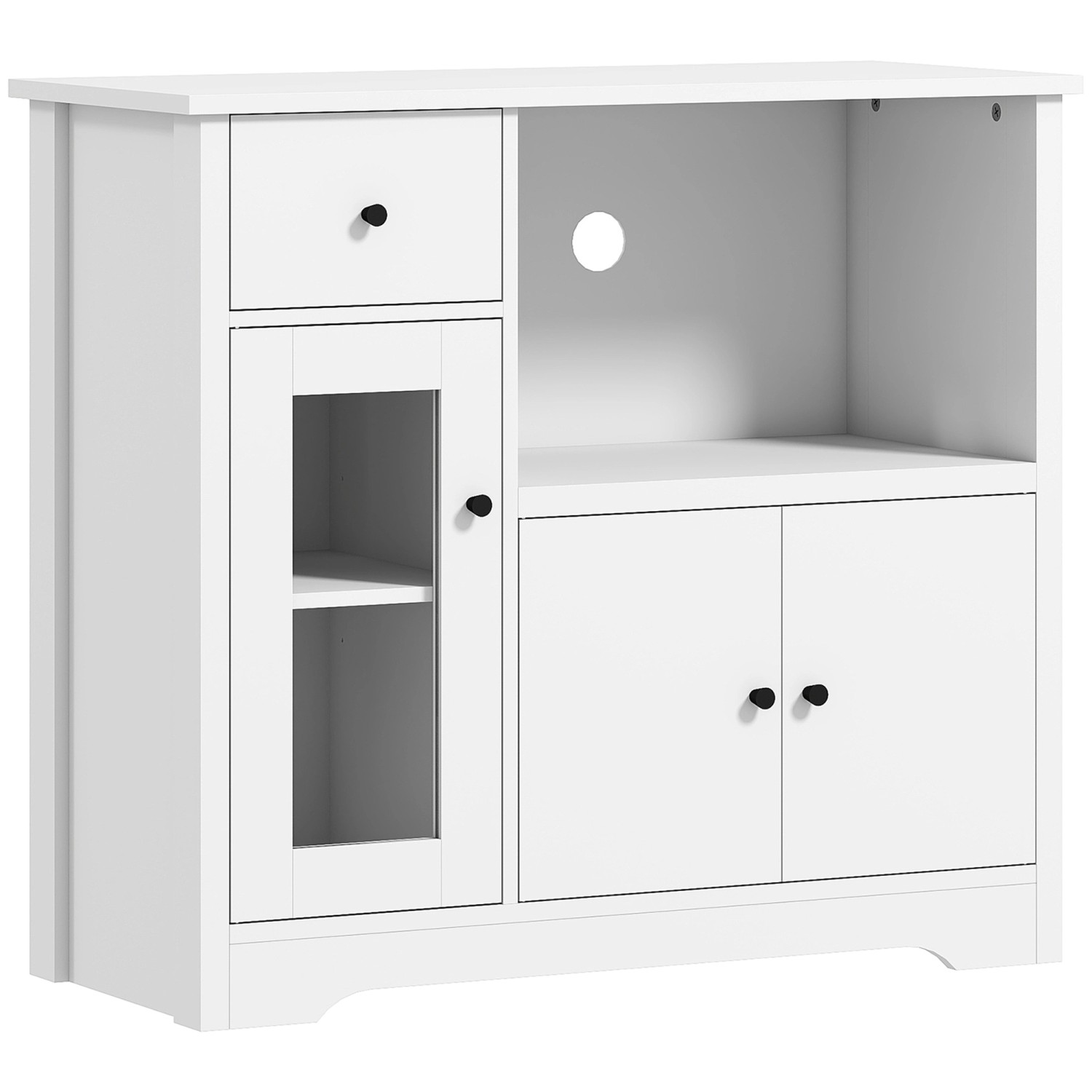HOMCOM Küchenschrank Sideboard mit Mikrowellenregal Mikrowellenschrank Weiß HOMCOM Küchenschrank Sideboard mit Mikrowellenregal Mikrowellenschrank Weiß von HOMCOM