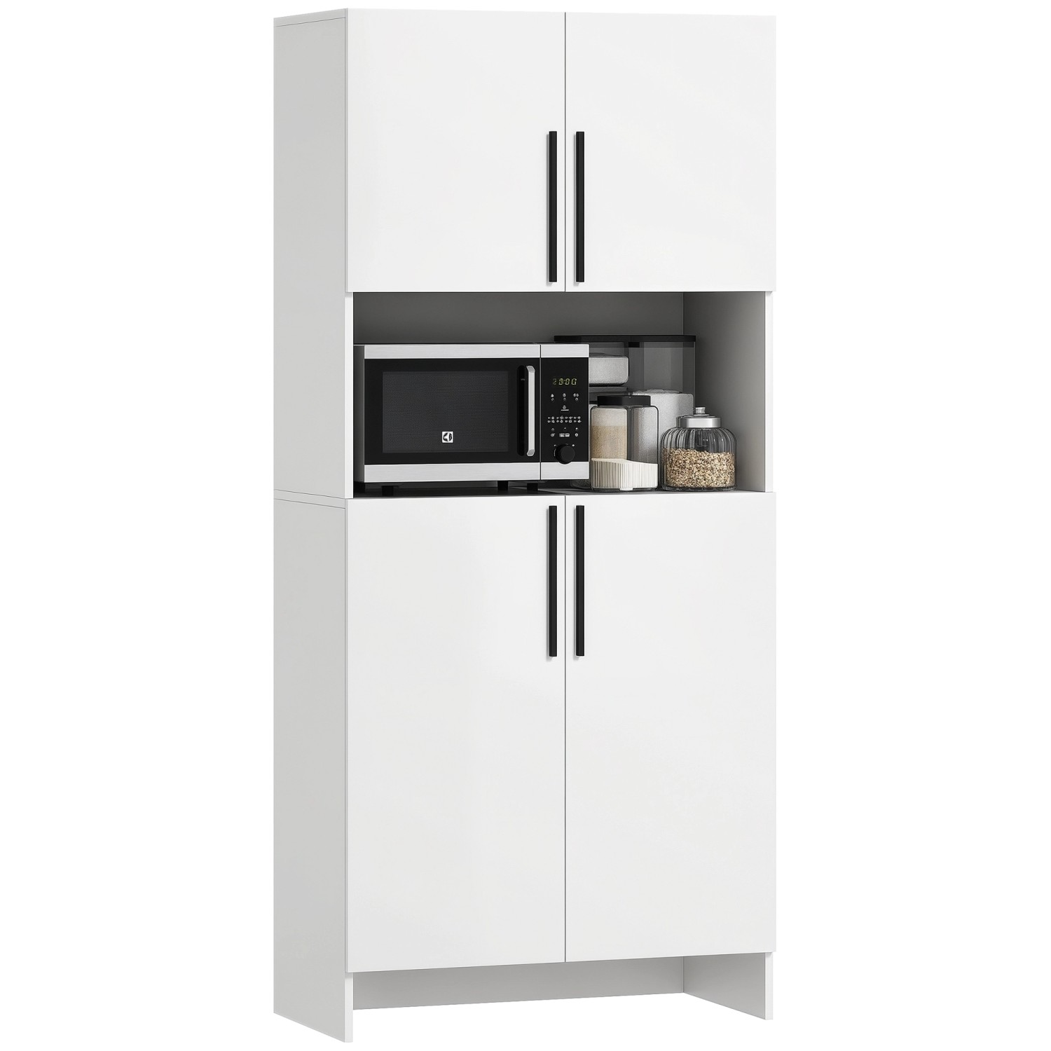 HOMCOM Küchenschrank Spanlatte 79L x 40B x 175H cm Weiß von HOMCOM