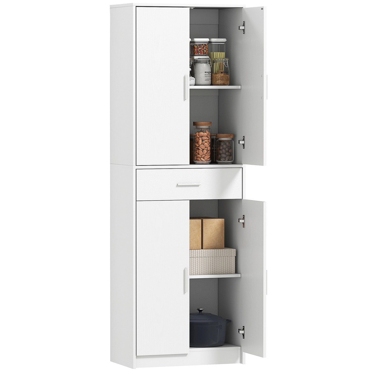 HOMCOM Küchenschrank Spanplatte MDF 60L x 35B x 180H cm Weiß HOMCOM Küchenschrank Spanplatte MDF 60L x 35B x 180H cm Weiß von HOMCOM