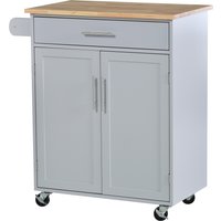 HOMCOM Küchenservierwagen auf Rollen Servicewagen Kücheninsel mit Schublade Schrank und Geschirrtuchhalter - 83B x 45T x 91,5H cm Grau Aosom HOMCOM Küchenservierwagen auf Rollen Servicewagen Kücheninsel mit Schublade Schrank und Geschirrtuchhalter - 83B x 45T x 91,5H cm Grau Aosom von HOMCOM